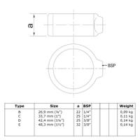 Buiskoppeling Borgring-C / 33,7 mm
